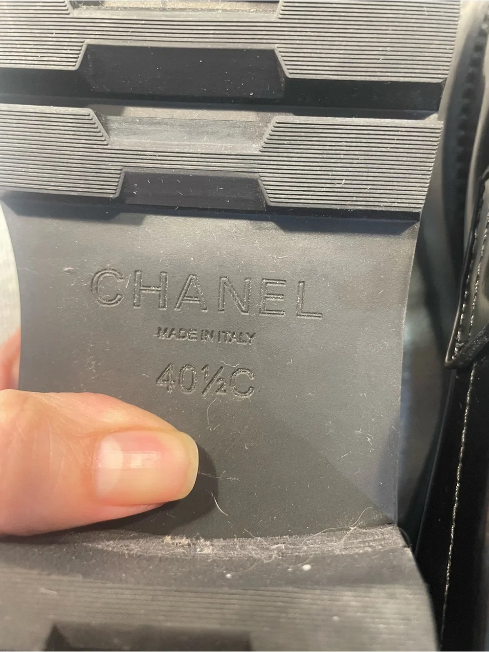 Chanel Loafers CC Logo Black Leather - size 10